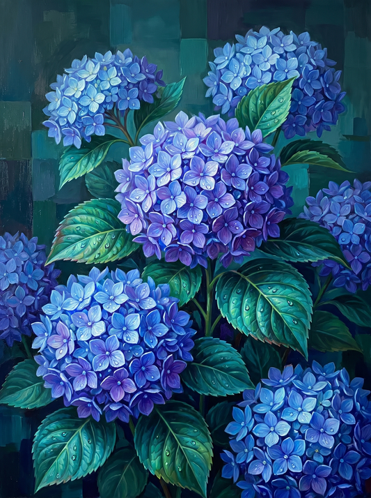 Blue Violet Hydrangea Dark (Diamond Painting) Diamond Painting kit
