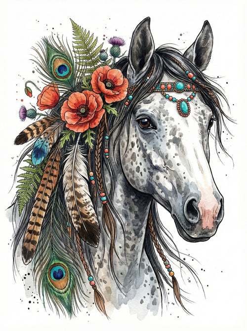 Bohemian Spirit Horse (Diamond Painting) Diamond Painting kit