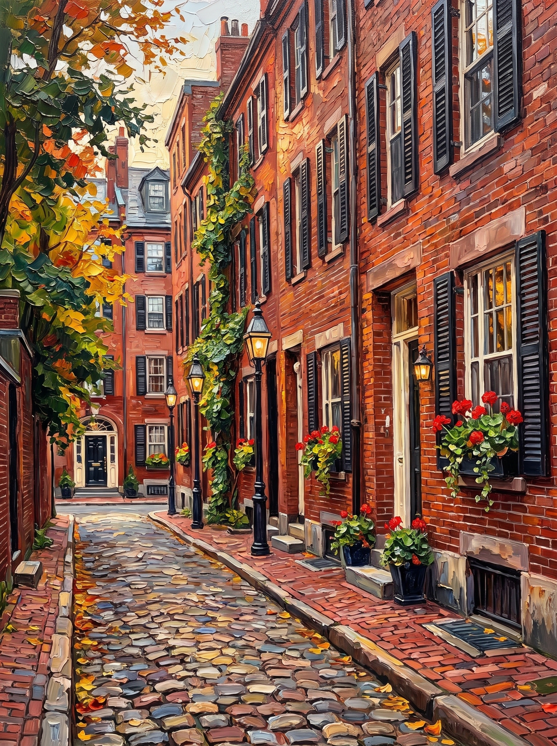 Acorn Street, Beacon Hill, Boston
