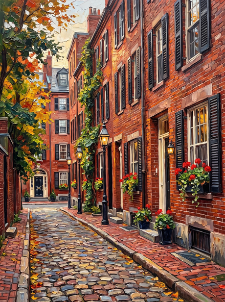 Acorn Street, Beacon Hill, Boston