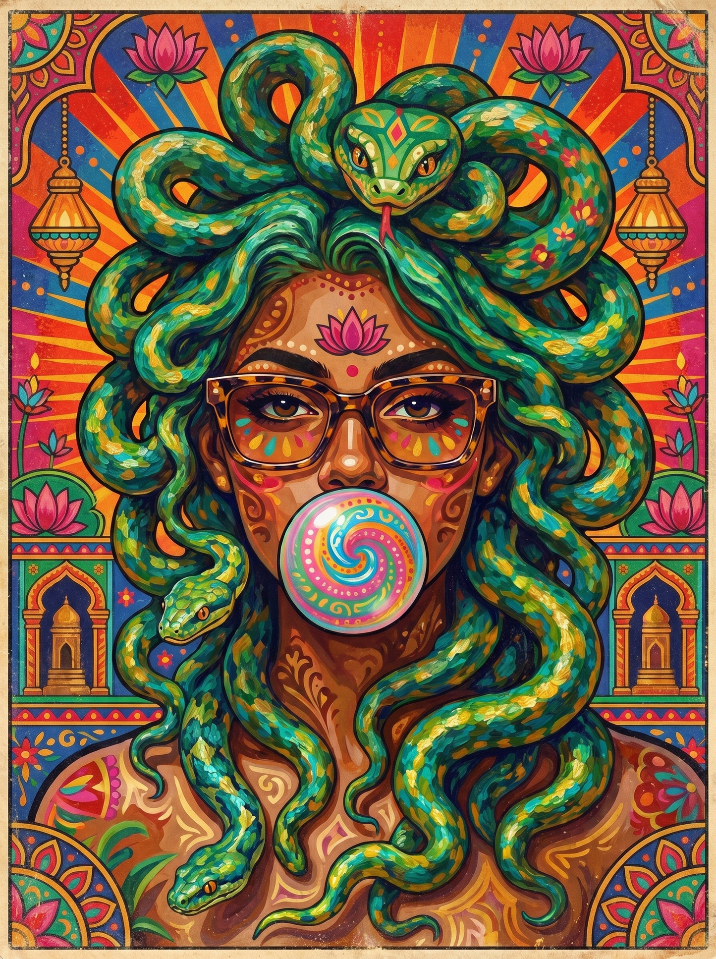 Bubblegum Medusa (150 Color Diamond Painting)