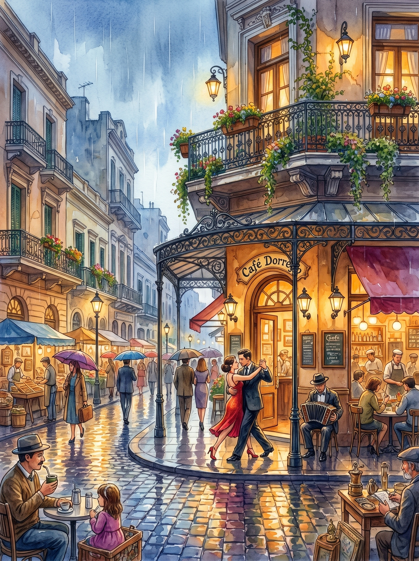 Rainy San Telmo Tango Café, Buenos Aires