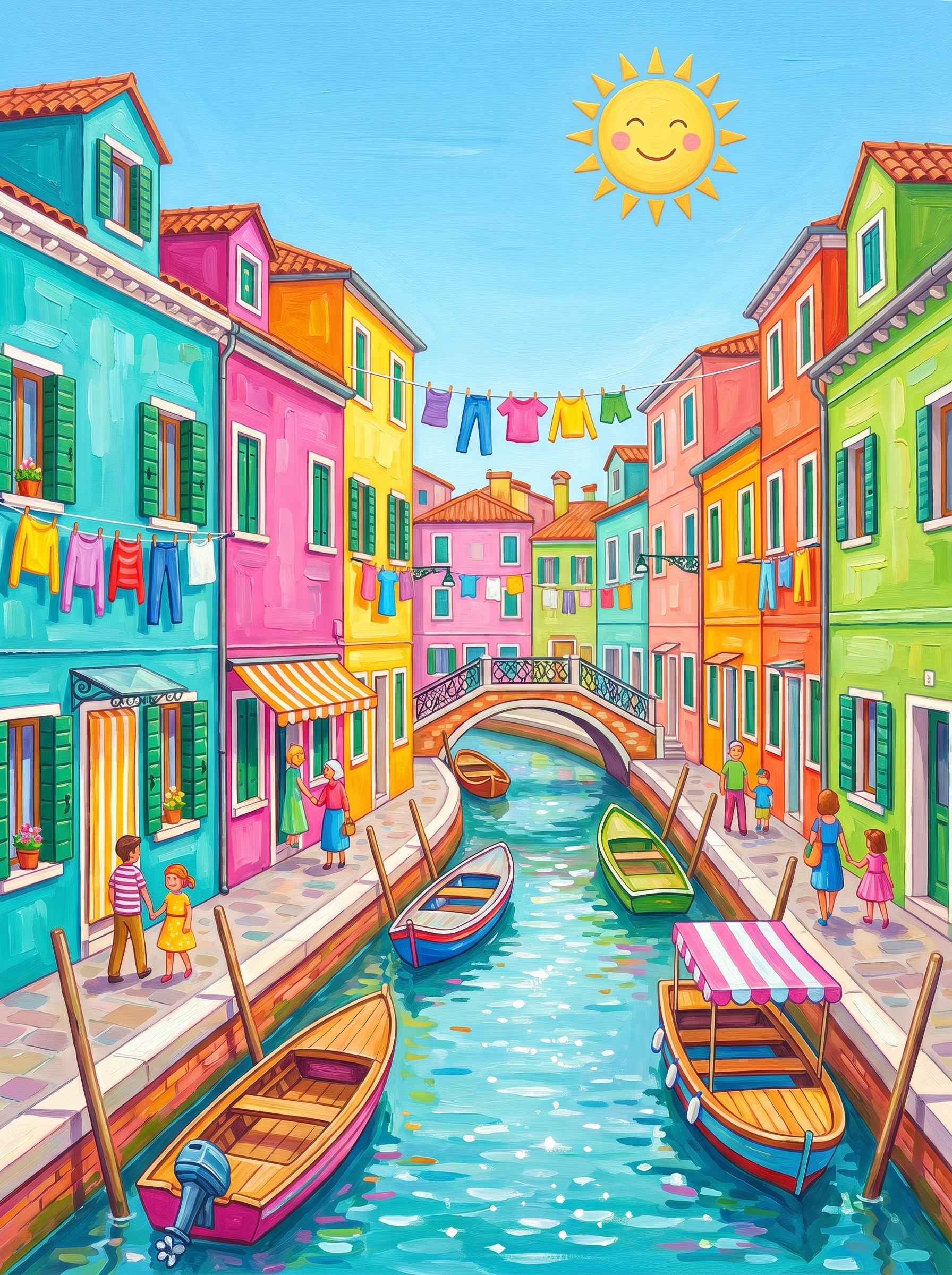 Burano Rainbow Houses (150 Color Diamond Painting)