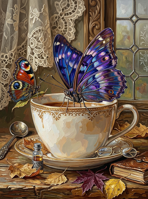 Butterfly Tea Cup (Diamond Painting)