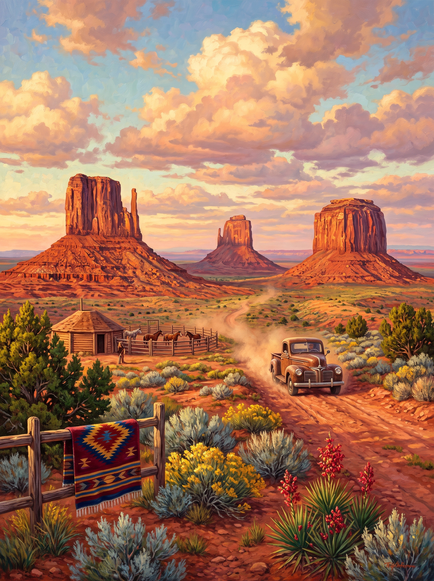 Buttes and Dirt Road
