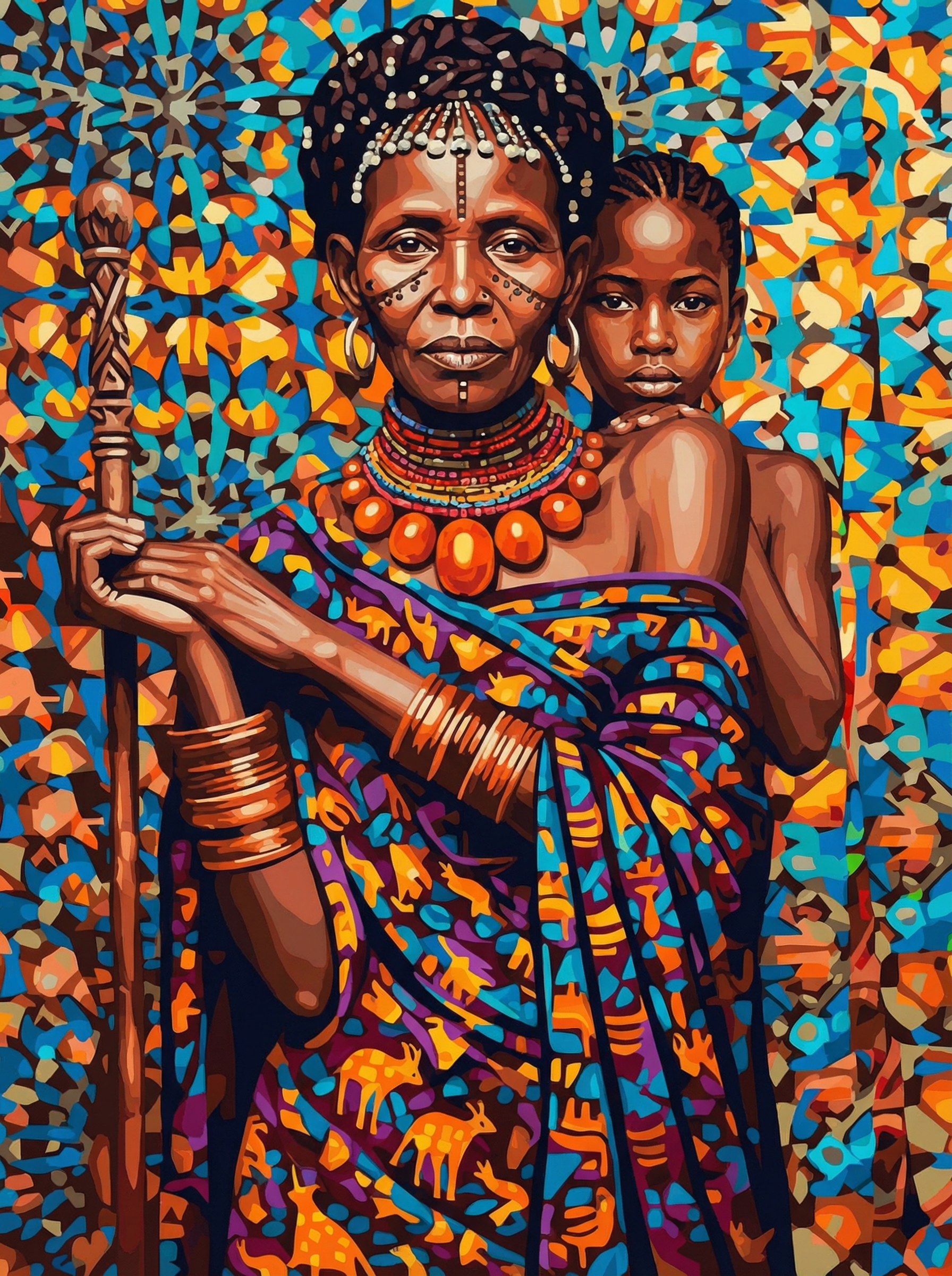 Matriarch and Child (100 Color Diamond Painting) Diamond Painting kit