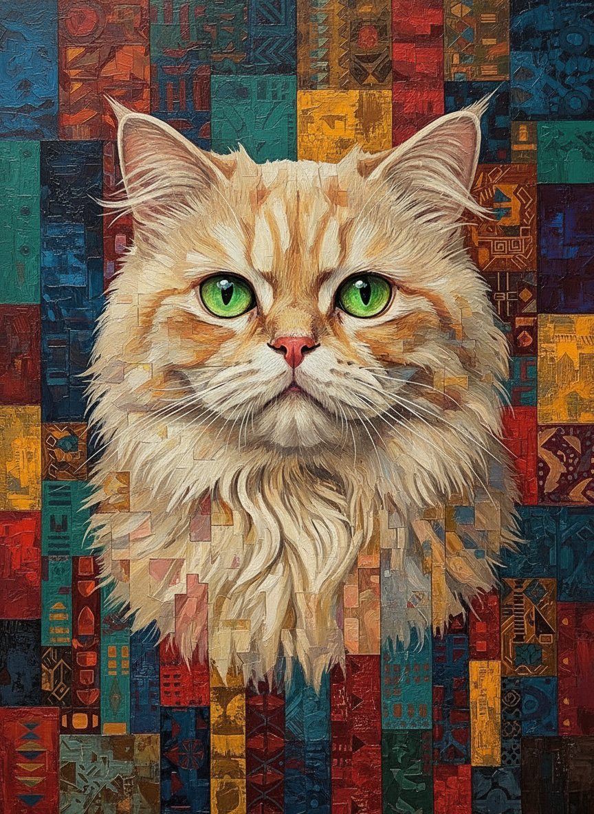 Emerald Whiskers (Board Canvas)