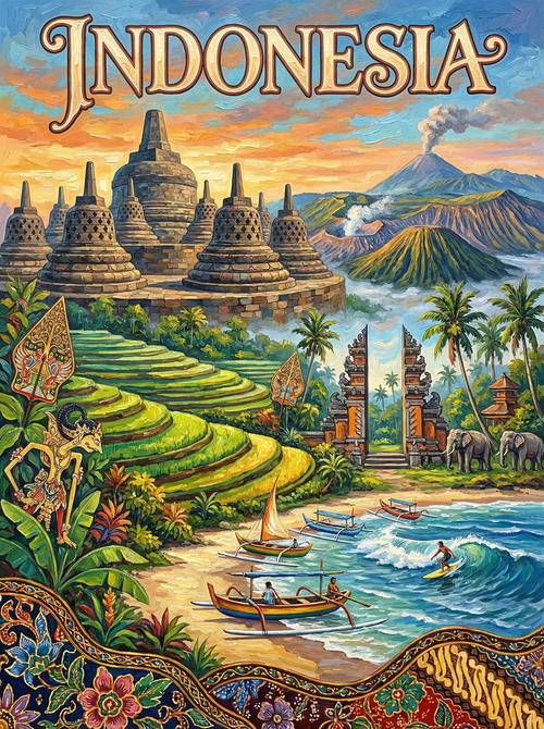Borobudur Island Dreamscape (Diamond Painting) Diamond Painting kit