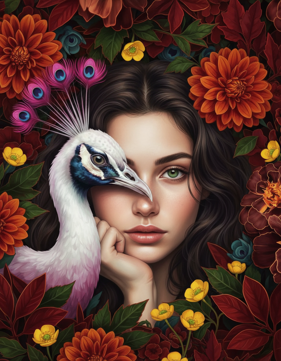 White Peacock Vision (100 Color Diamond Painting) Diamond Painting kit