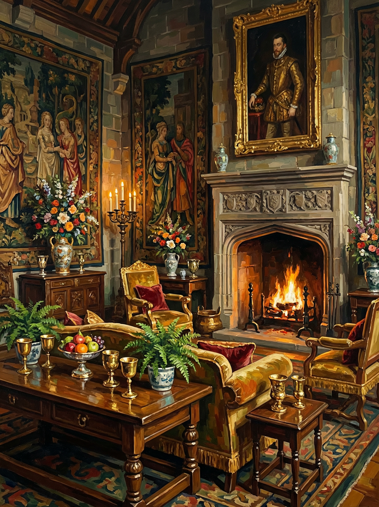 Golden Manor Chamber (Diamond Painting) Diamond Painting kit