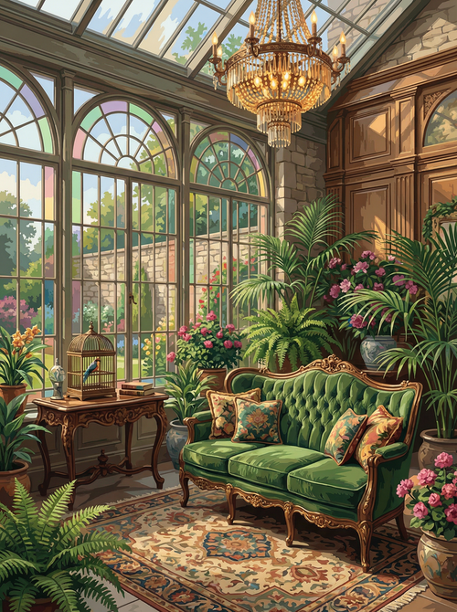 Sunlit Garden Lounge (Diamond Painting) Diamond Painting kit