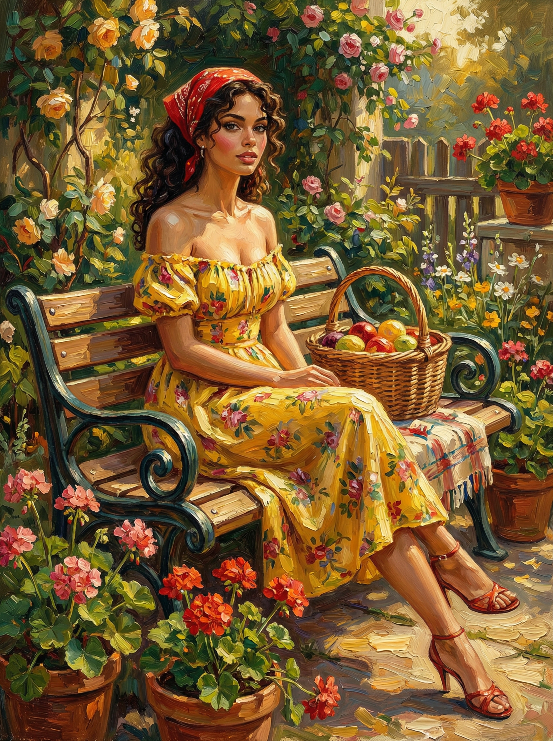 Sun-Kissed Garden Bench (Diamond Painting) Diamond Painting kit