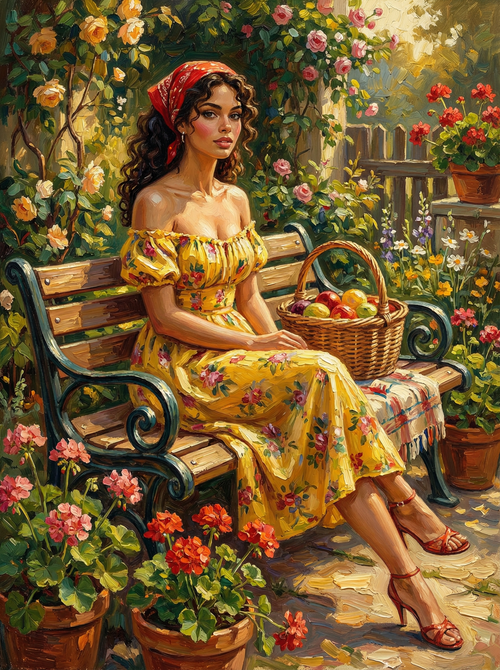 Sun-Kissed Garden Bench (Diamond Painting) Diamond Painting kit