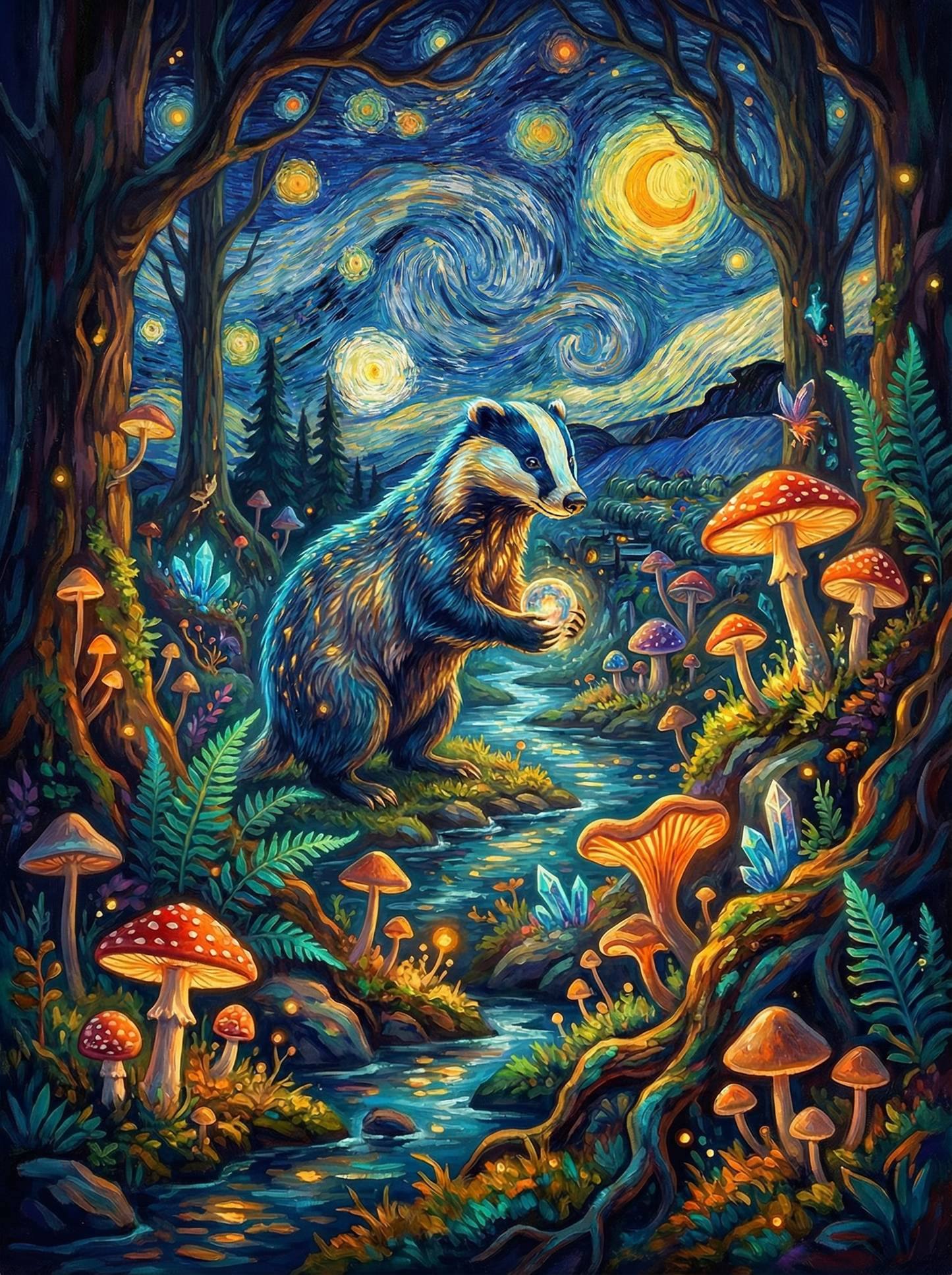 Moonlit Forest Guardian (100 Color Diamond Painting) Diamond Painting kit