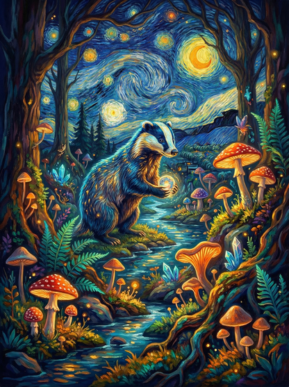 Moonlit Forest Guardian (100 Color Diamond Painting) Diamond Painting kit
