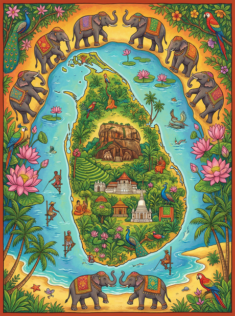 Sri Lanka Heritage Tapestry (100 Color Diamond Painting) Diamond Painting kit