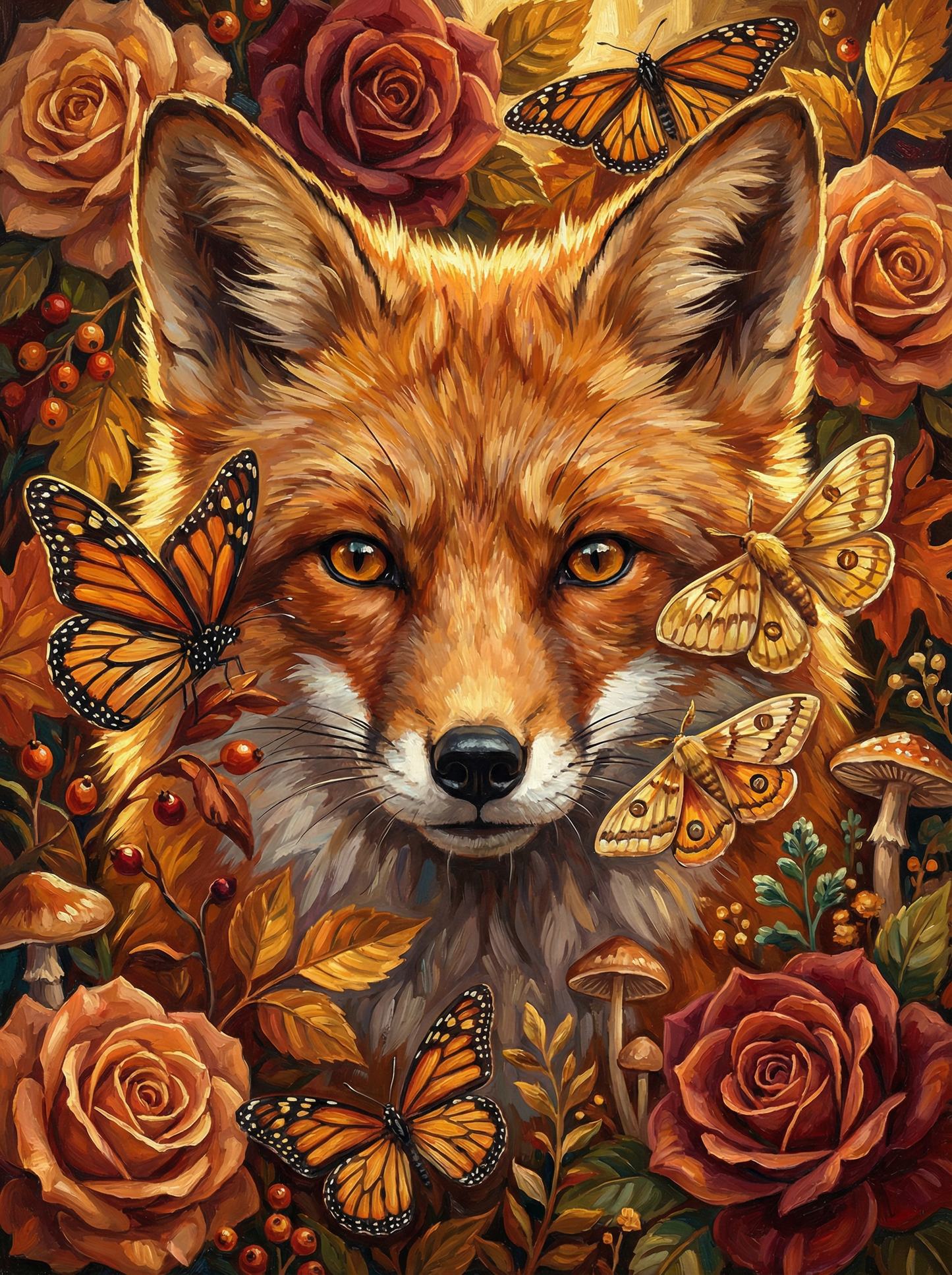 Autumn Fox Whisper (100 Color Diamond Painting)