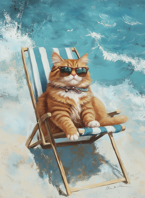Beachside Chill Cat