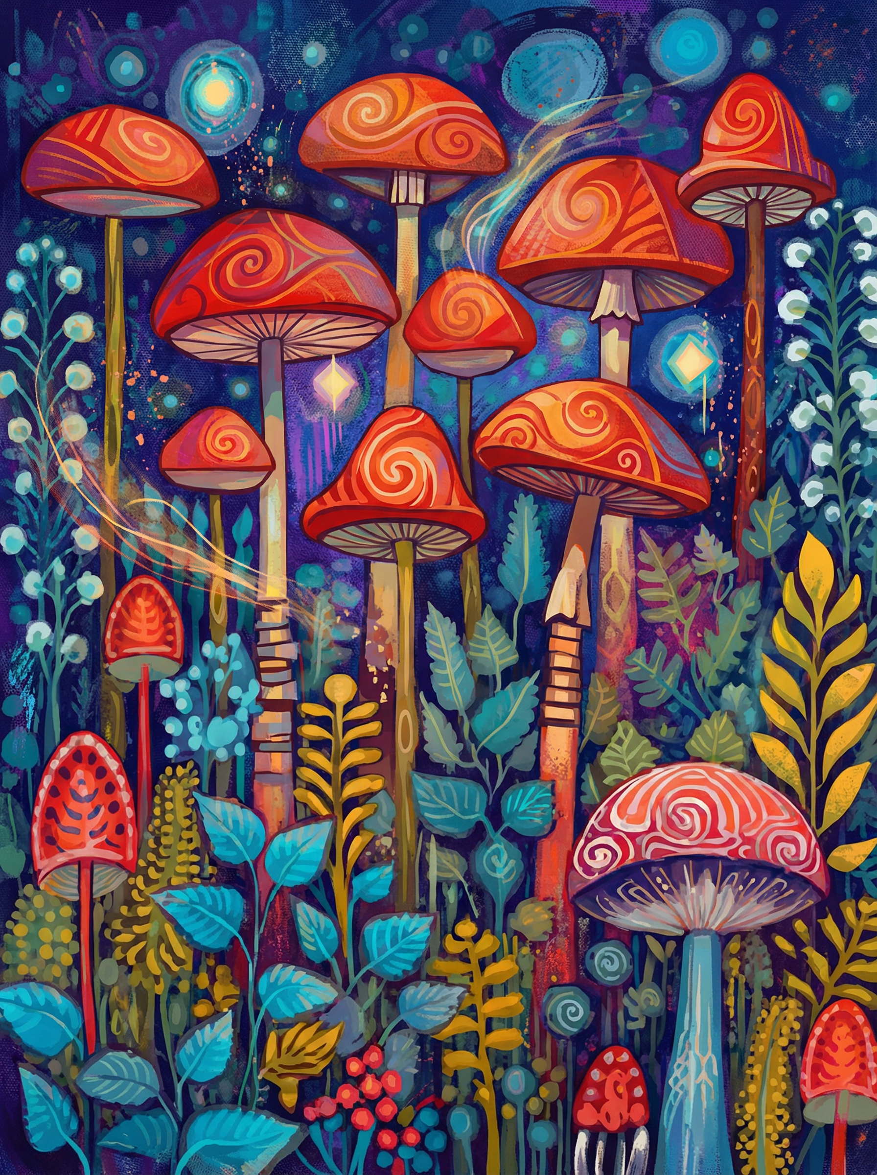 Enchanted Mushroom Forest (100 Color Diamond Painting) Diamond Painting kit