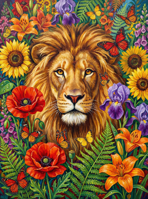 Blossom King Lion (Diamond Painting)