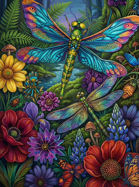 Enchanted Dragonfly Garden (Diamond Painting) Diamond Painting kit