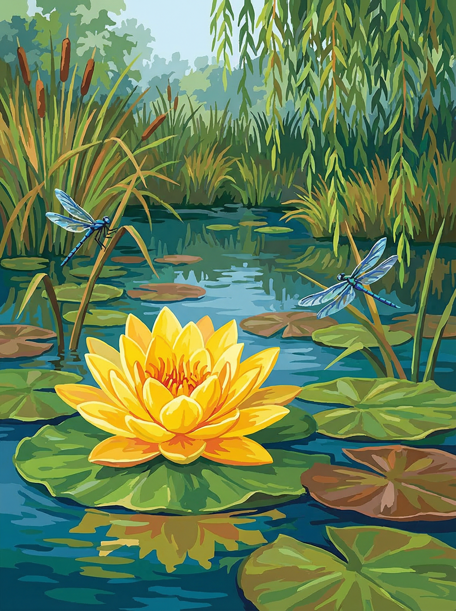 Golden Lotus Haven (Diamond Painting) Diamond Painting kit