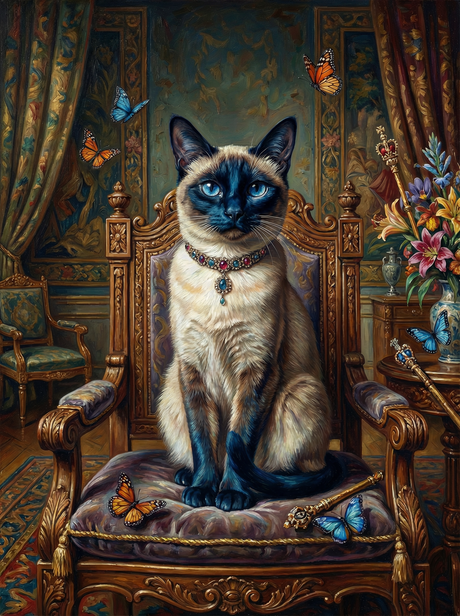 Royal Butterfly Cat (Diamond Painting) Diamond Painting kit