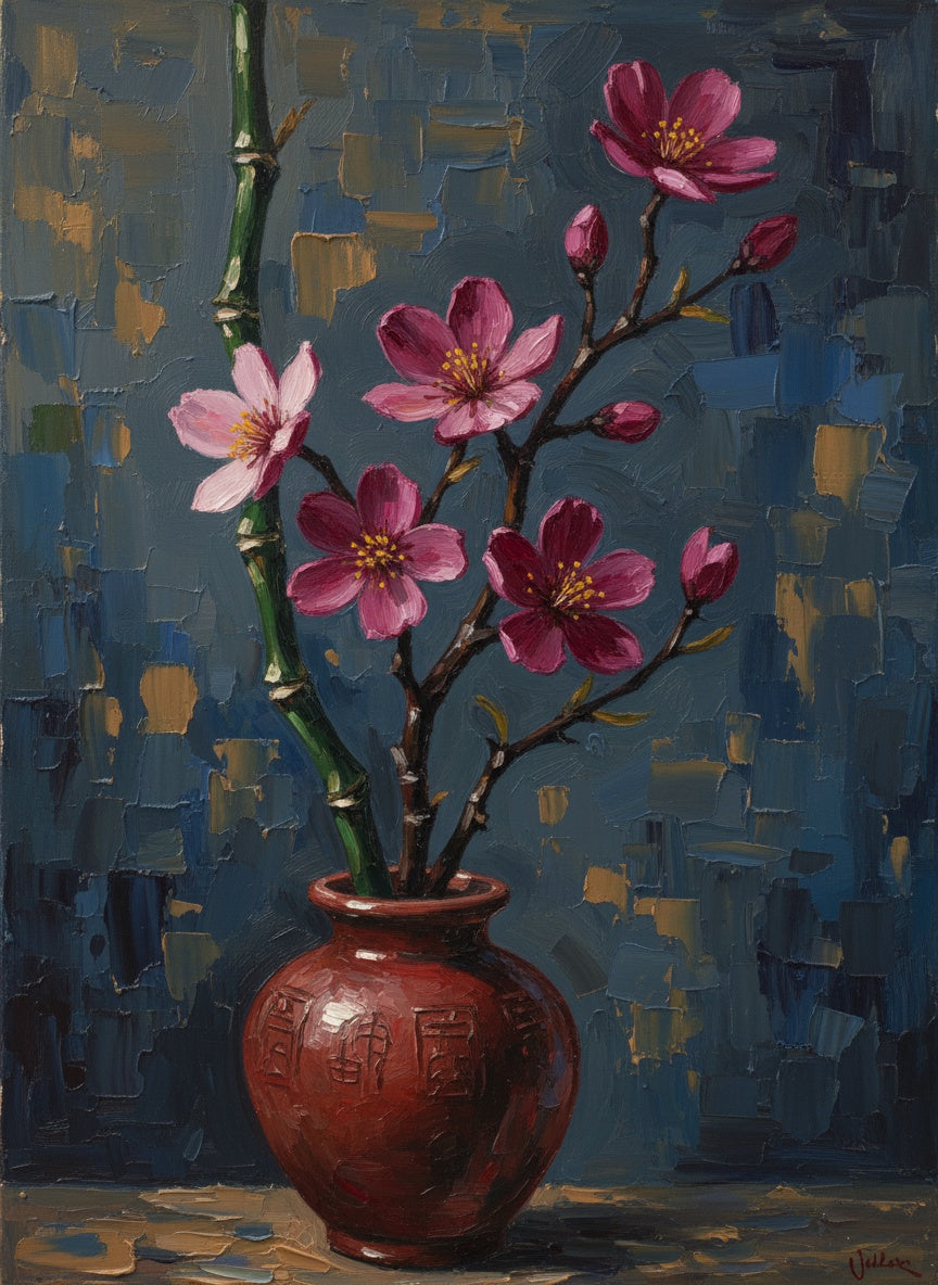 Cherry Blossom Vase (Board Canvas)