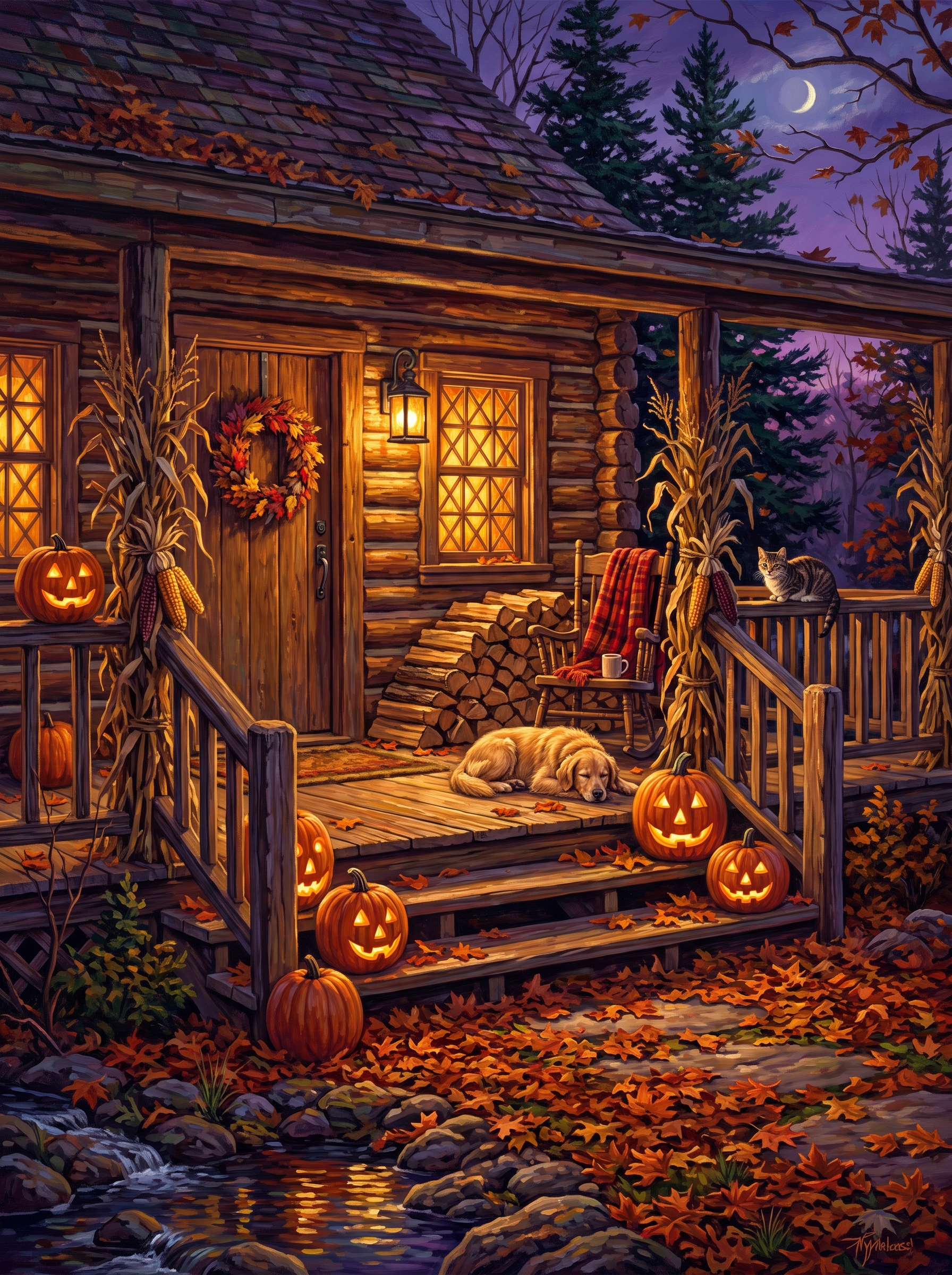 Cabin Porch in the Woods