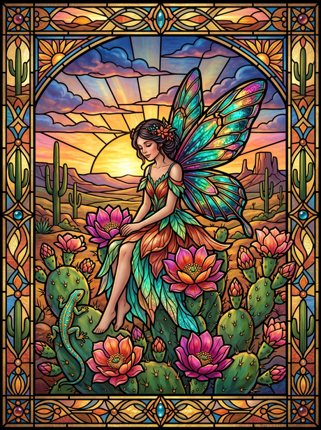 Cactus Bloom Fairy (150 Color Diamond Painting)