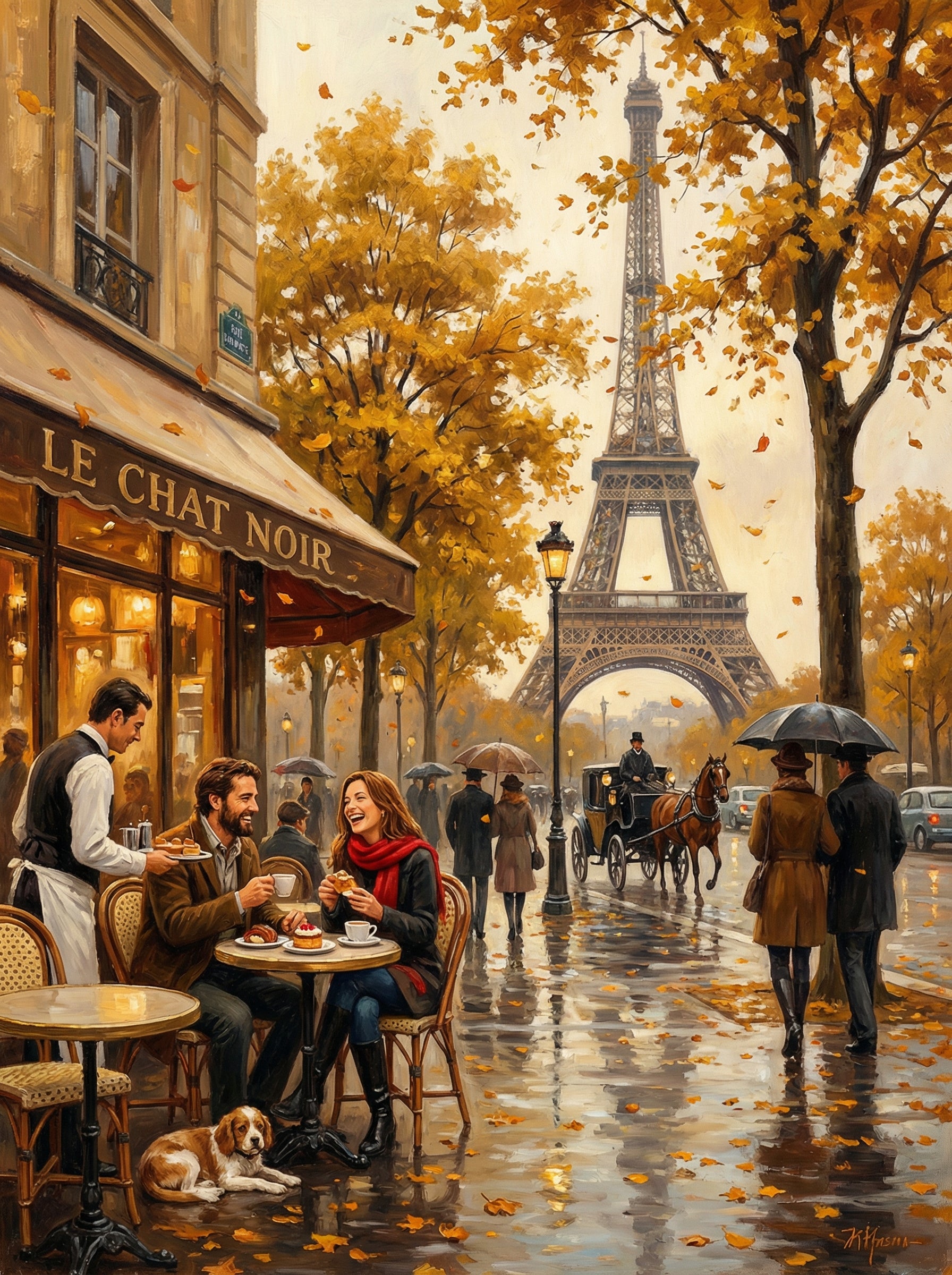 Cafe Noir Rainy Evening (Diamond Painting) Diamond Painting kit