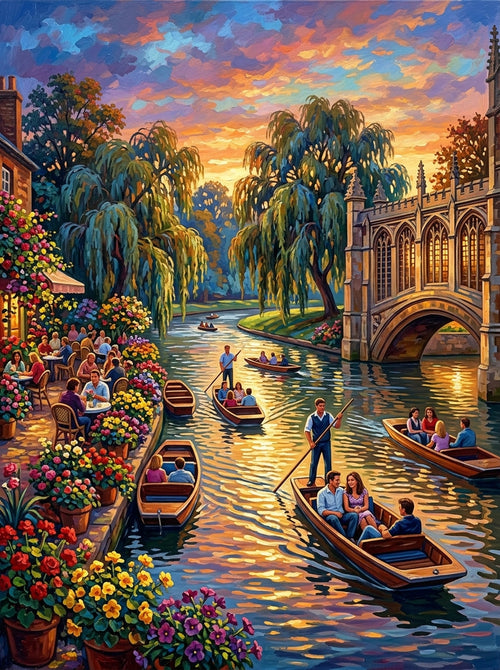 Cambridge Punting Summer Clean (150 Color Diamond Painting)