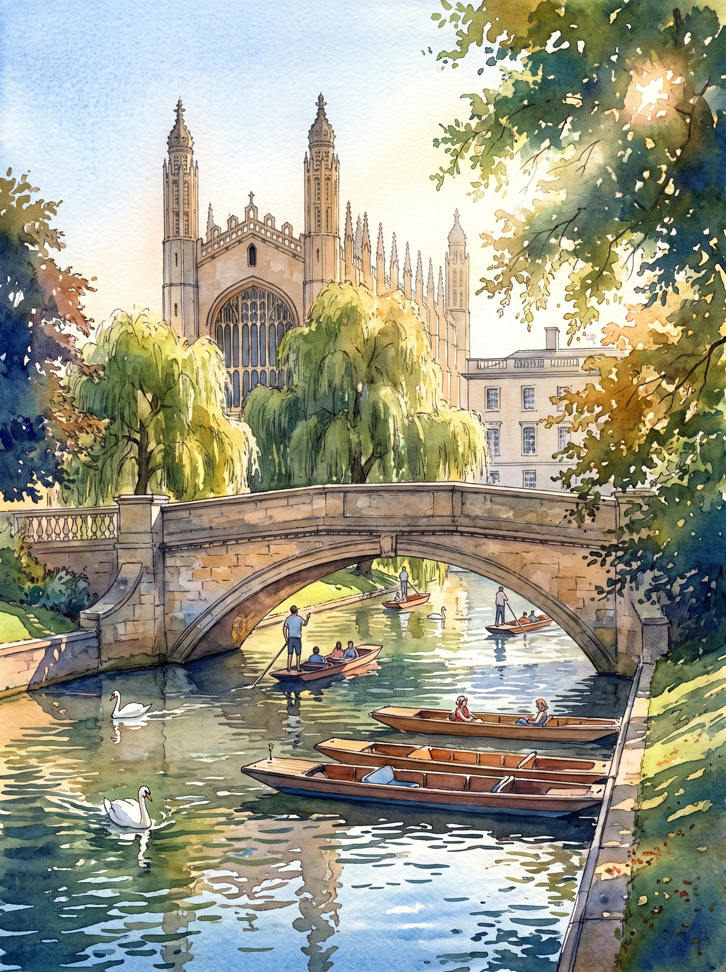 Punting on the Backs, Cambridge