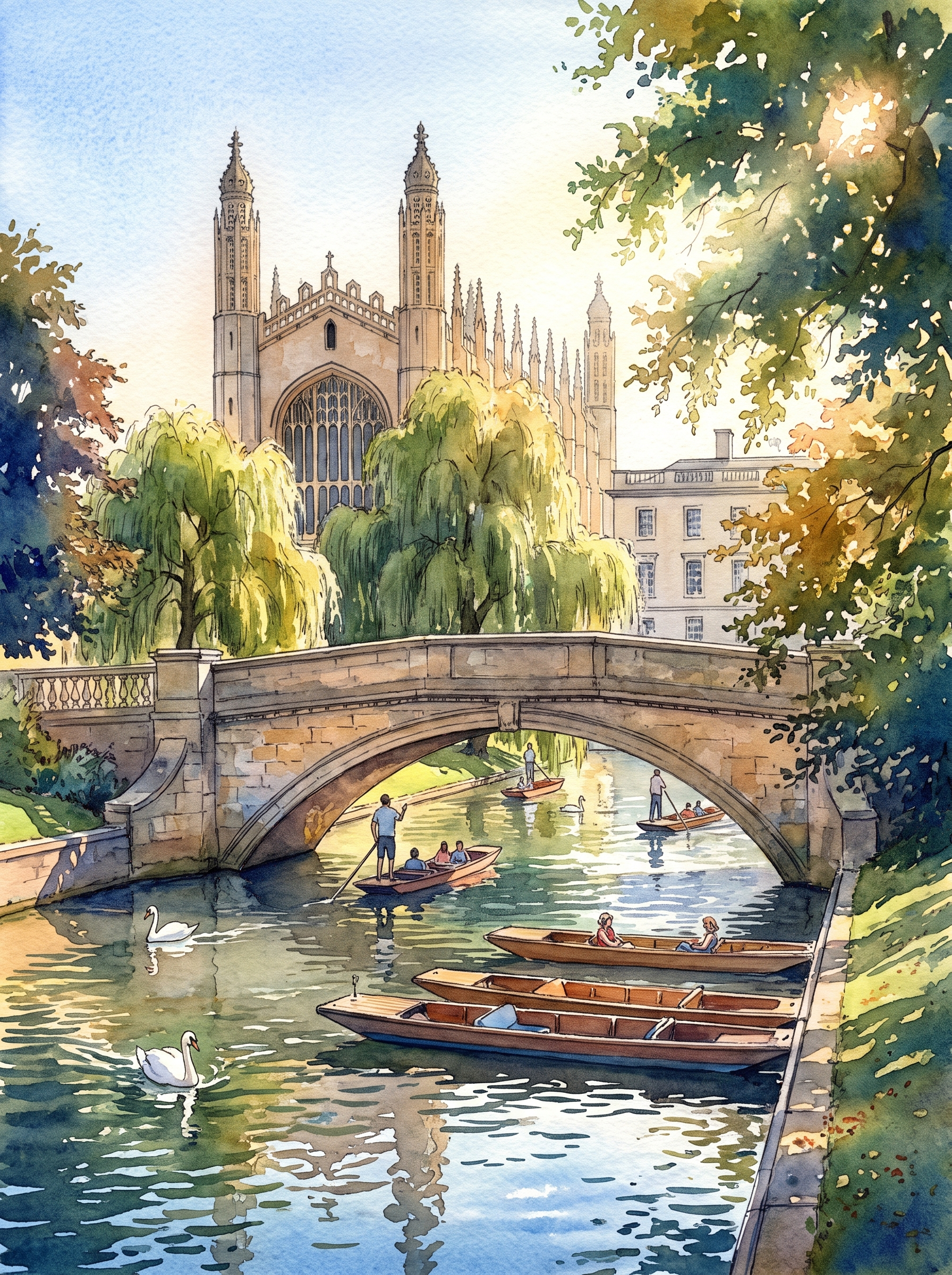 Punting on the Backs, Cambridge