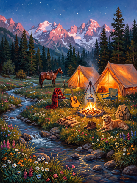 Camp at Dusk