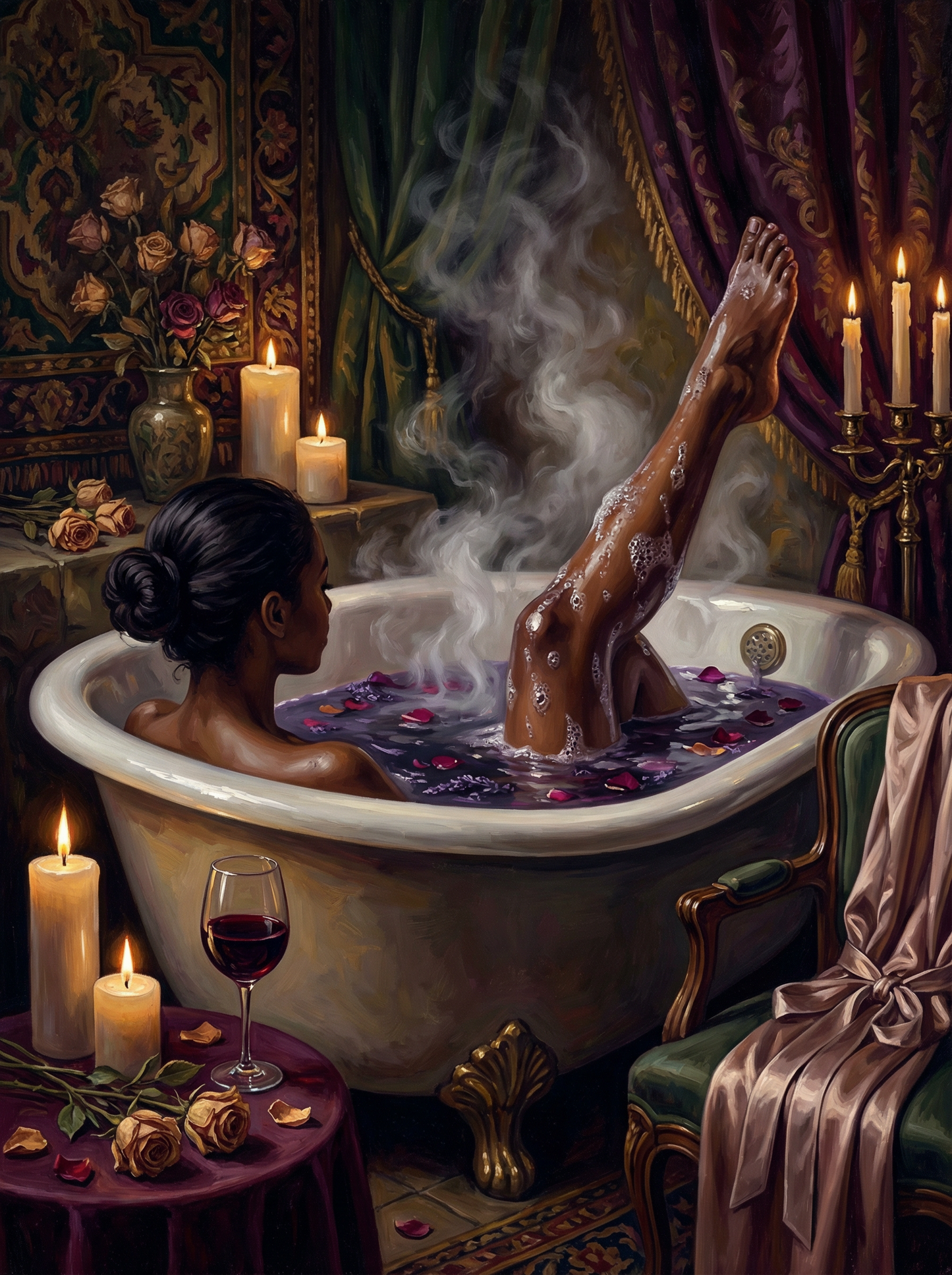 Candlelit Rose Bath