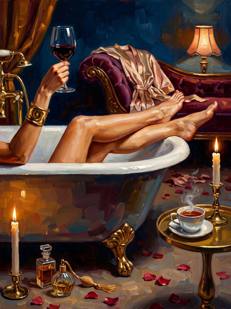 Candlelit Vintage Bath Luxe (100 Color Diamond Painting) Diamond Painting kit