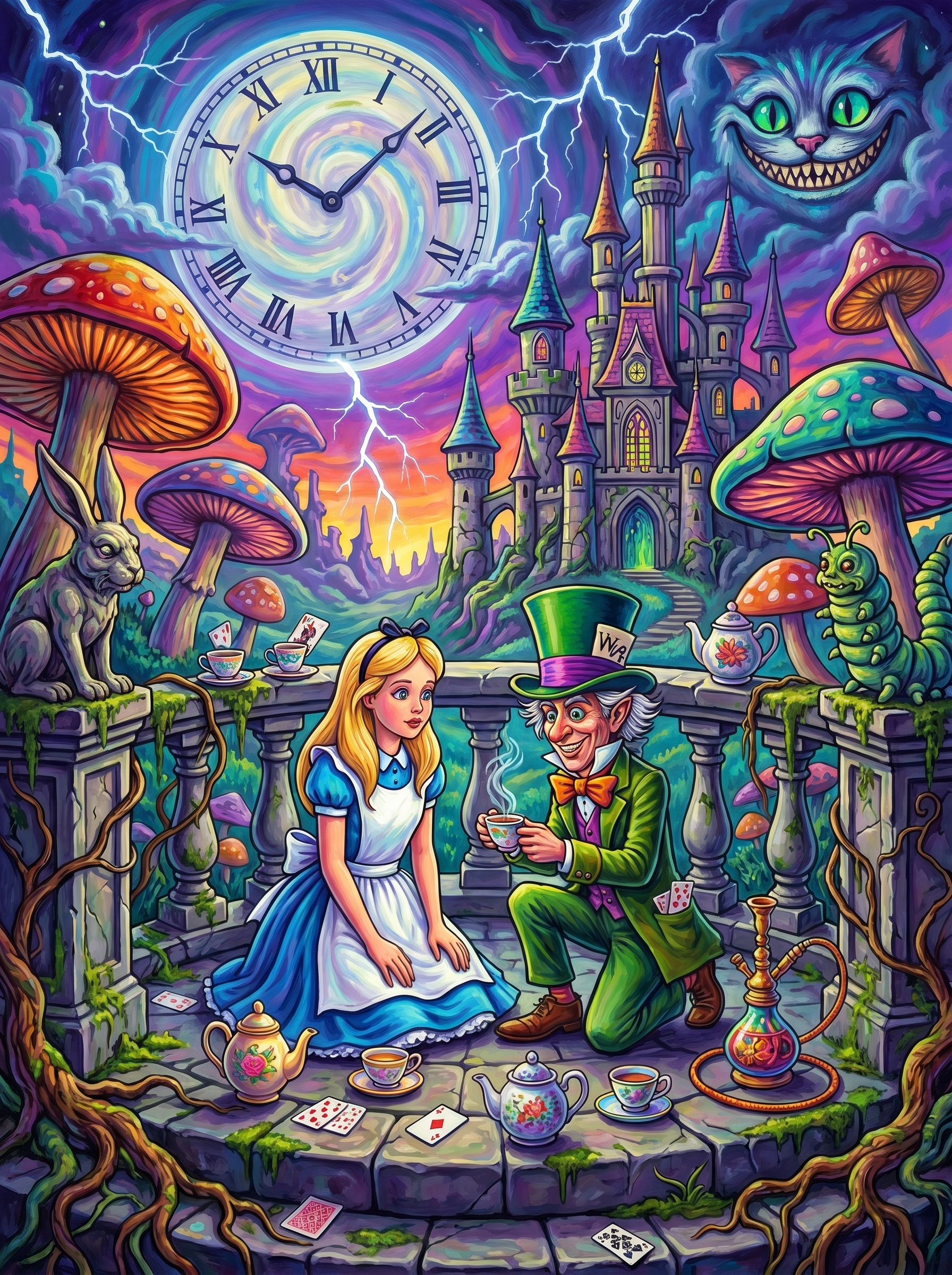 Castle Balcony Tea Party (150 Color Diamond Painting)
