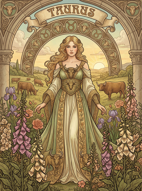 Taurus Meadow Goddess (100 Color Diamond Painting)
