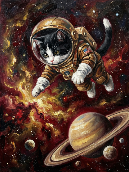 Cosmic Kitten Voyager (Diamond Painting) Diamond Painting kit