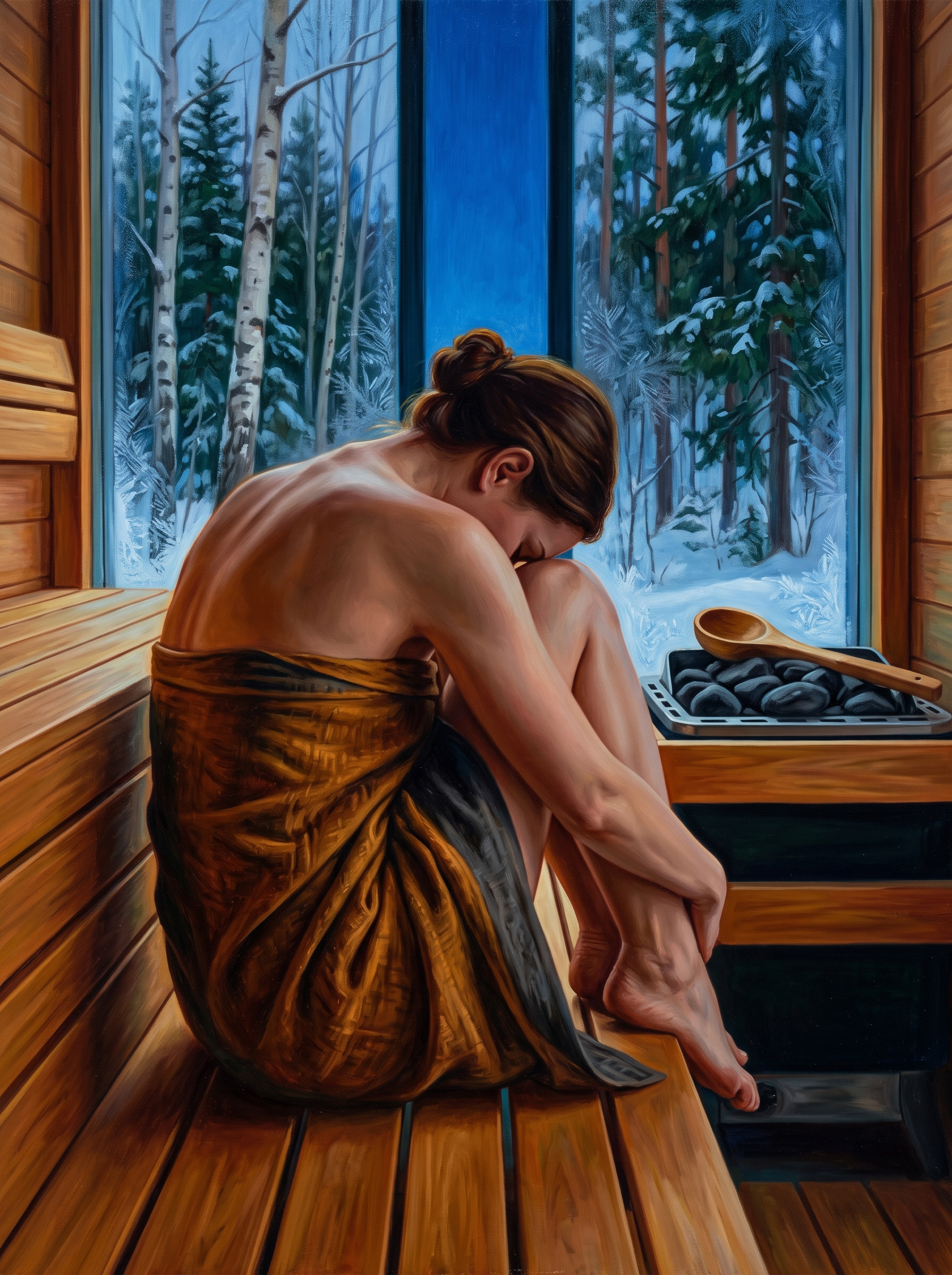 Cedar Sauna Snowfall