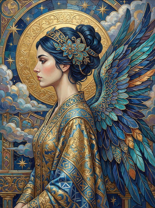 Celestial Angel With Wings (100 Color Diamond Painting)