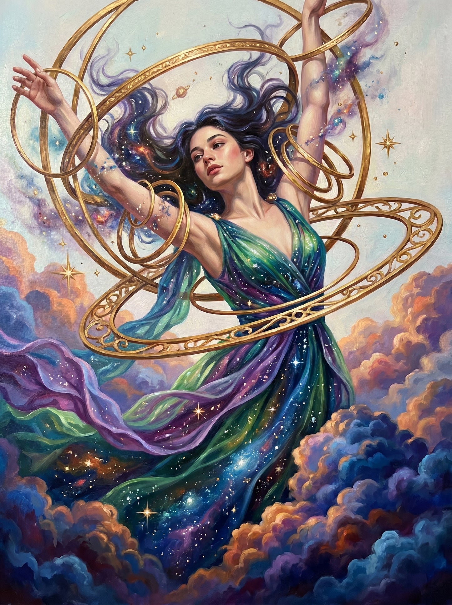Celestial Maiden Green Gown (150 Color Diamond Painting)