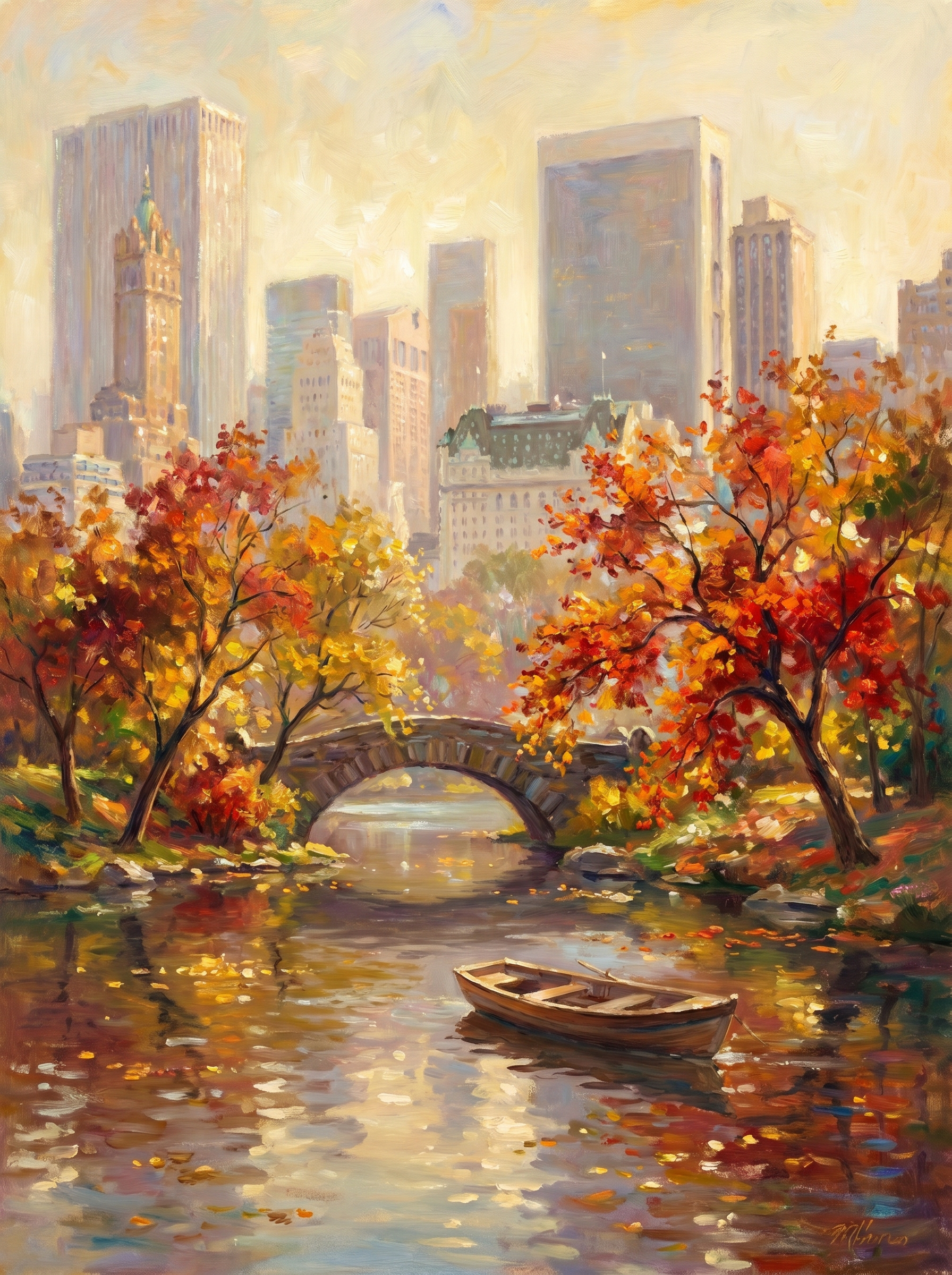 Central Park Autumn (150 Color Diamond Painting)