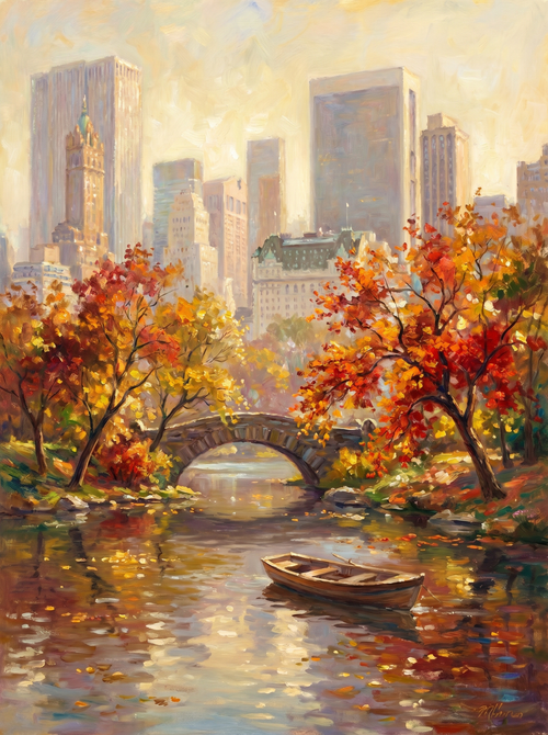 Central Park Autumn (150 Color Diamond Painting)