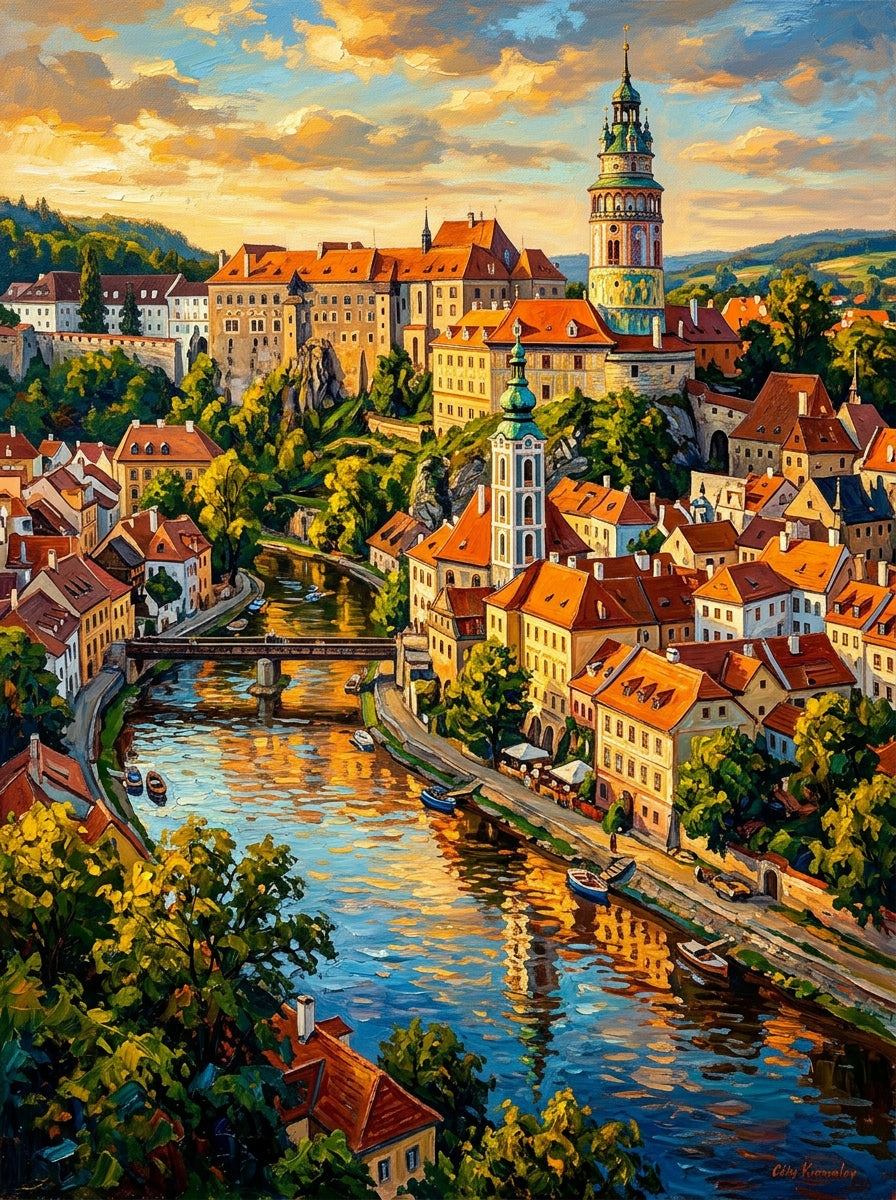 Cesky Krumlov Castle (150 Color Diamond Painting)