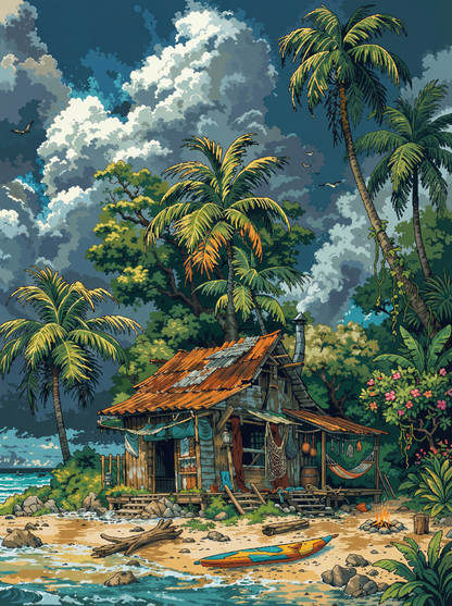 Tropical Beach Storm Shack