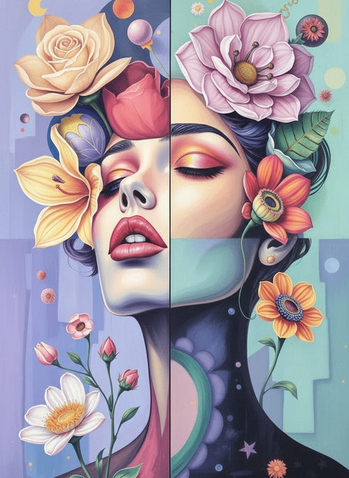 Blooming Duality (Board Canvas)
