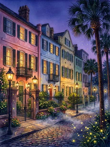 Rainbow Row Fireflies, Charleston
