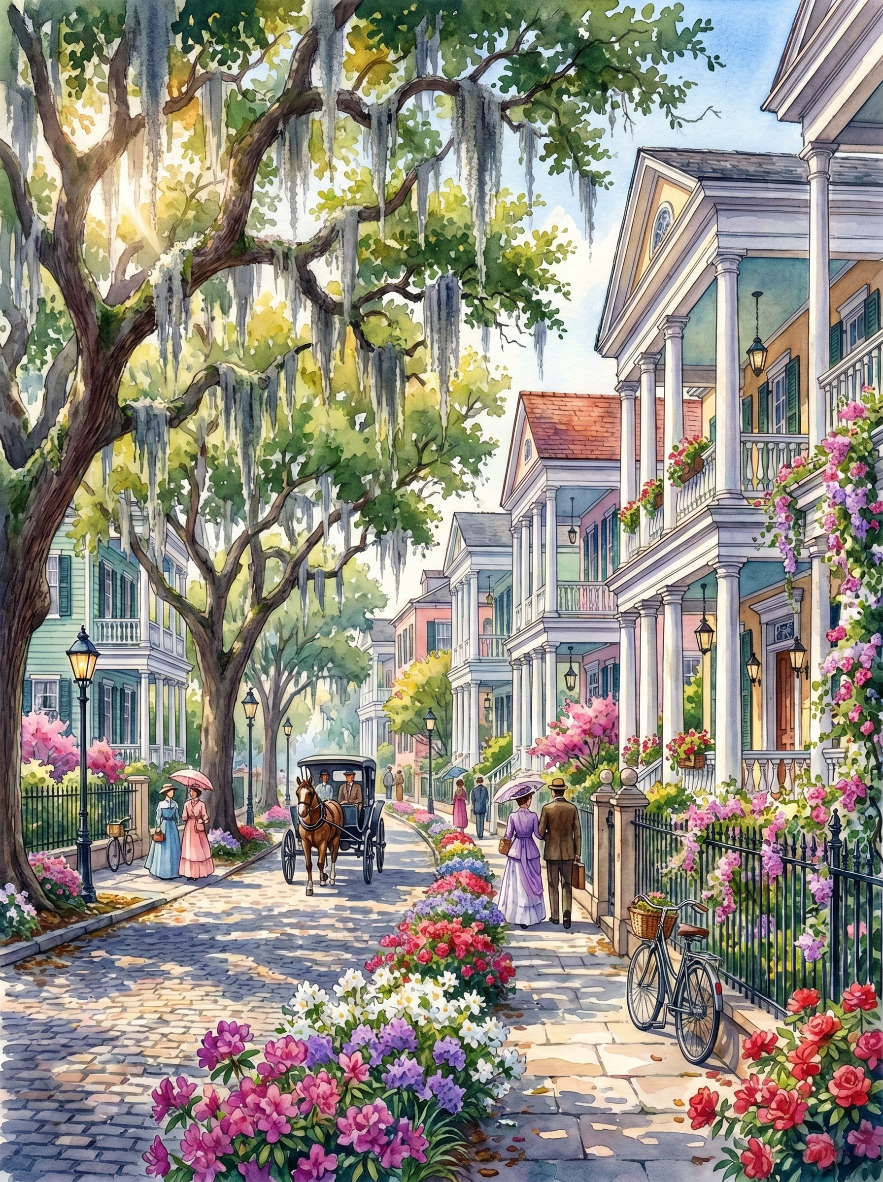 Charleston Southern Street (150 Color Diamond Painting)